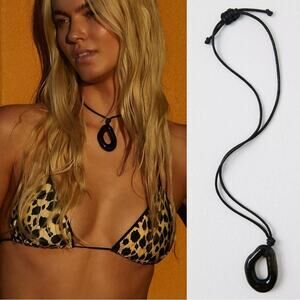 Free People Summertime Cord Choker in Black NWT Bohemian Adjustable Necklace